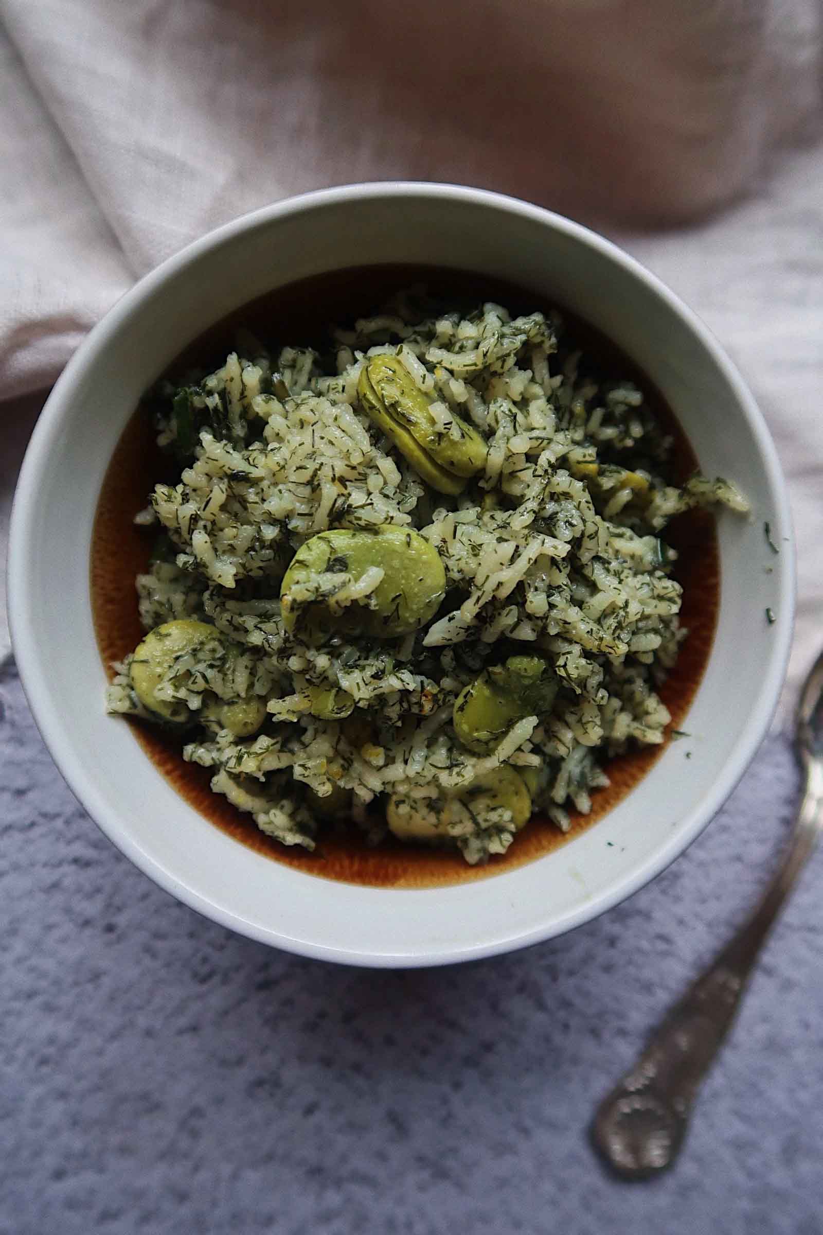 Green Persian Rice (Baghali Polo)